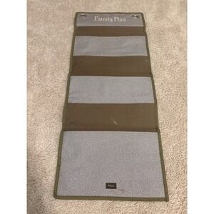 Thirty One 31Family Plan Hanging Organizer With‎ 5 Pockets Gray Pin Dot Design